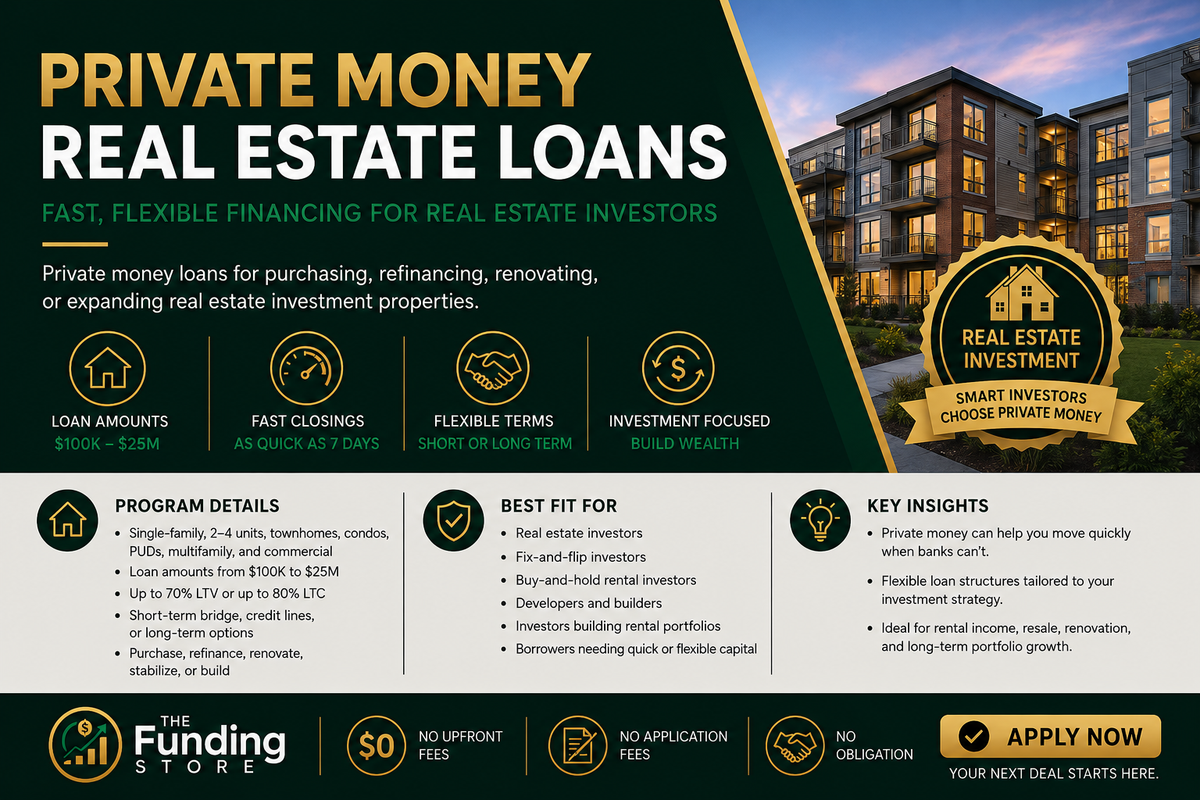 Real Estate Investment - Private Money (Startup | Existing Business)
