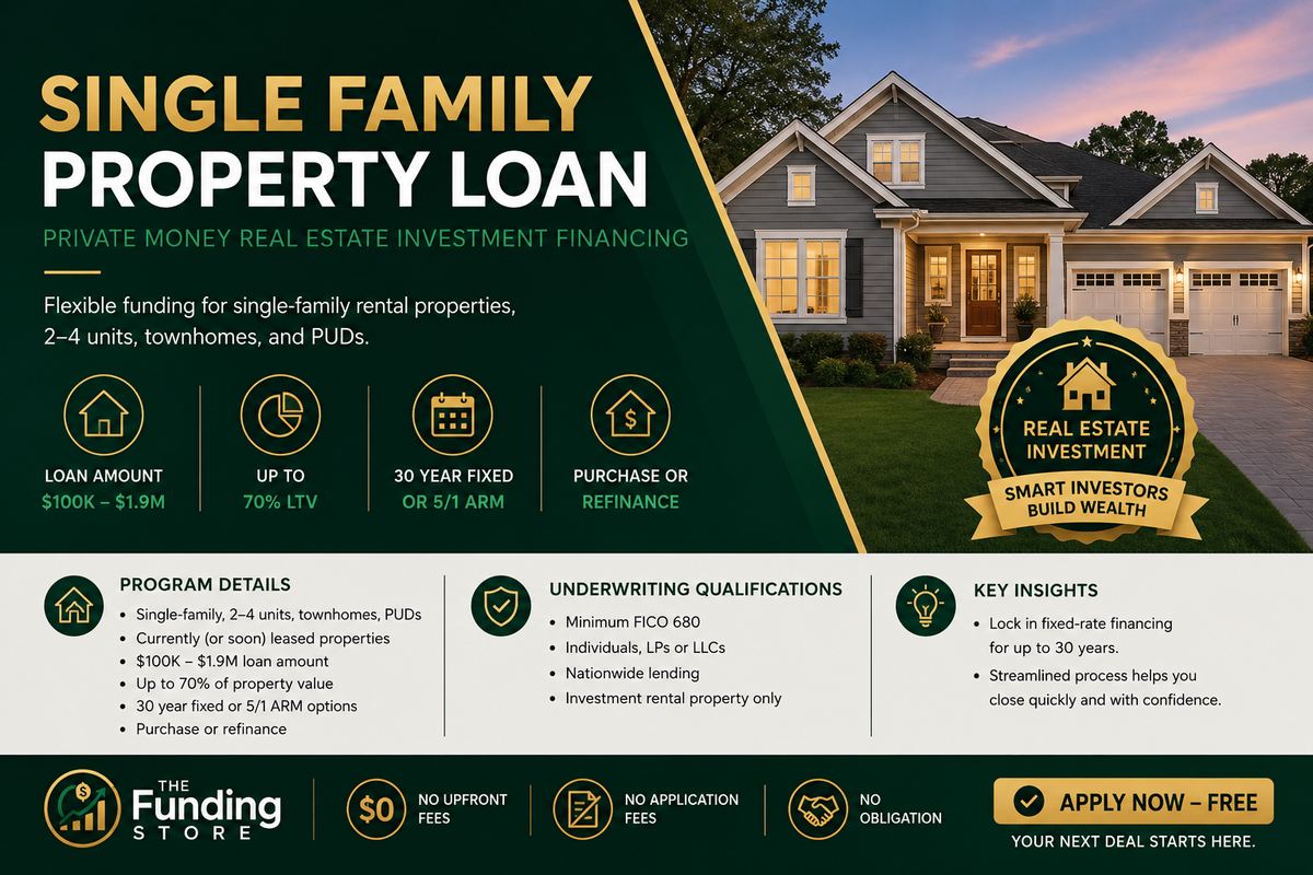 Real Estate Investment - Single Rental Property Loan (Individual Rental Properties)
